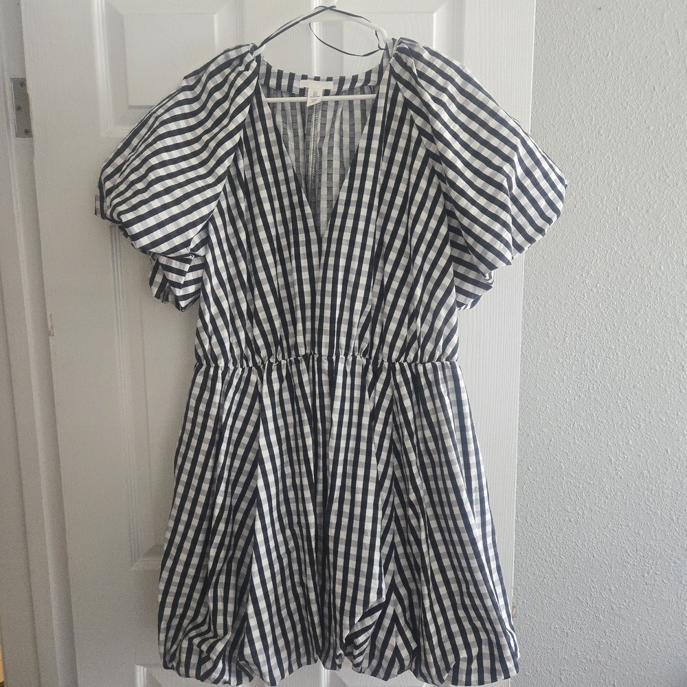 Gingham Bubble Hem Dress